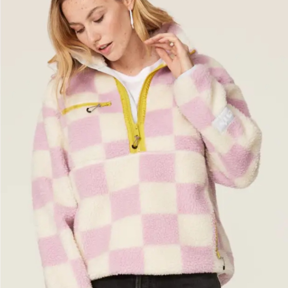 Levi’s checkered Sherpa pullover jacket
